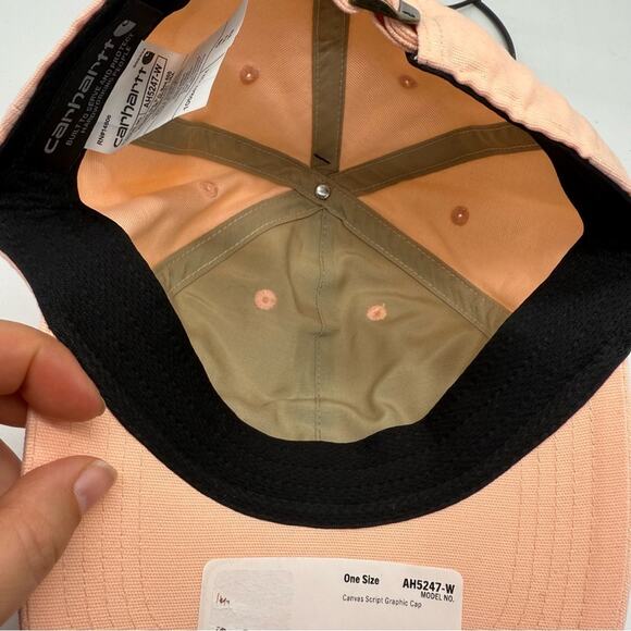 Carhartt Light Peach Baseball Cap, Adjustable Strap Closure. Embroidered Logo - Picture 6 of 9